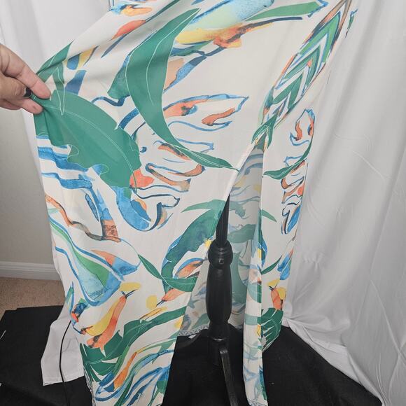 Jealous Tomato Halter Maxi Dress Women Small White Tropical Boho Resort Vacation - Picture 3 of 11